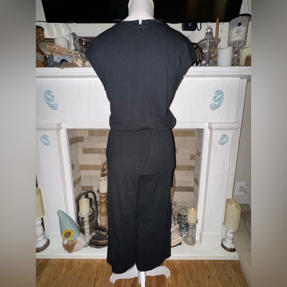 Lauren Ralph Lauren Wide Leg Cropped Stretchy Button Casual Jumpsuit Size S GUC - Picture 8 of 14